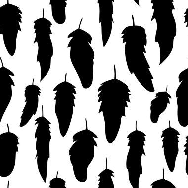 Beyaz siyah tüyler Dikişsiz desen arka plan fo