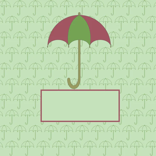 Card with a umbrella for your design — Stock Vector