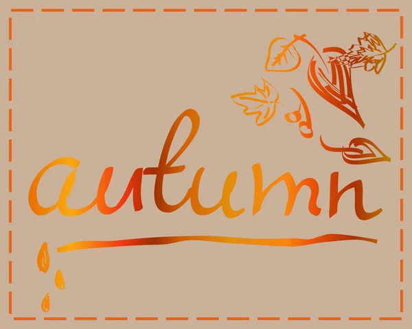 Inscription automne. Carte — Image vectorielle