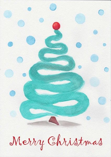 Merry Christmas! Abstract watercolor illustration — Stock Photo, Image