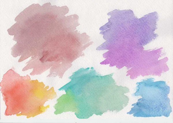 Abstract hand drawn watercolor blotches set — Stock Photo, Image