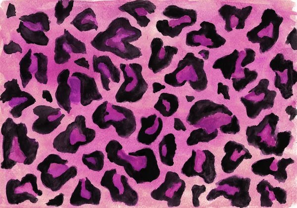 Hand drawing pink leopard print. Watercolor background — Stock Photo, Image