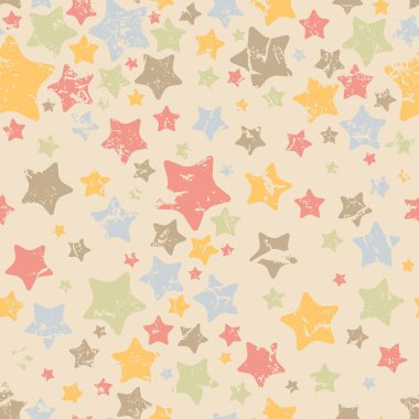 Eski püskü yıldız, seamless modeli. Vektör çizim