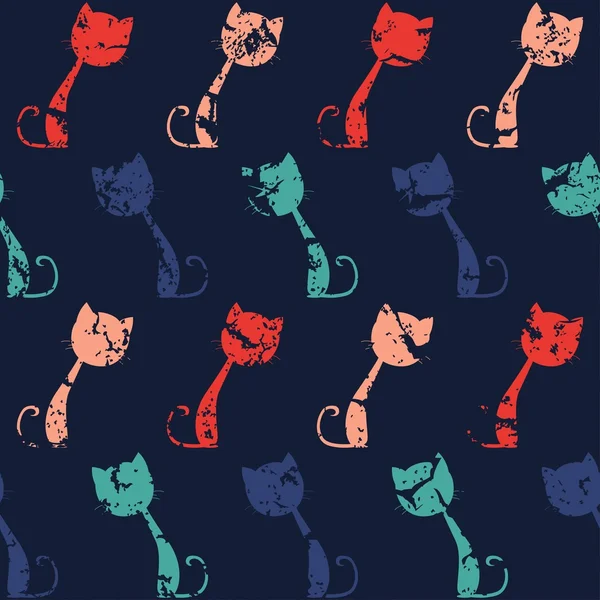 Барвисті коти, безшовний візерунок — стоковий вектор