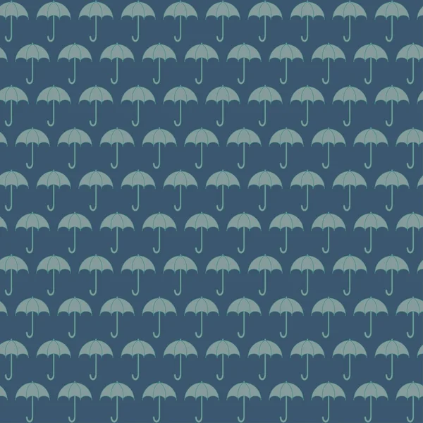 Deštníky bezešvé vzor. Modré vektorové ilustrace — Stockový vektor