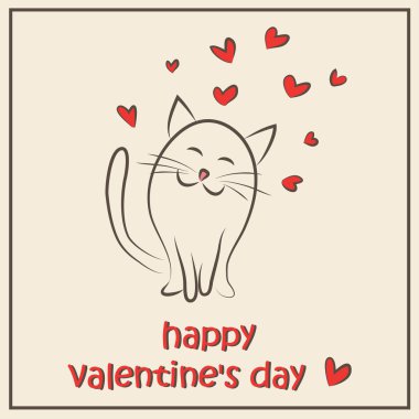 Sevgililer günün kutlu olsun. Kartı vektör çizim