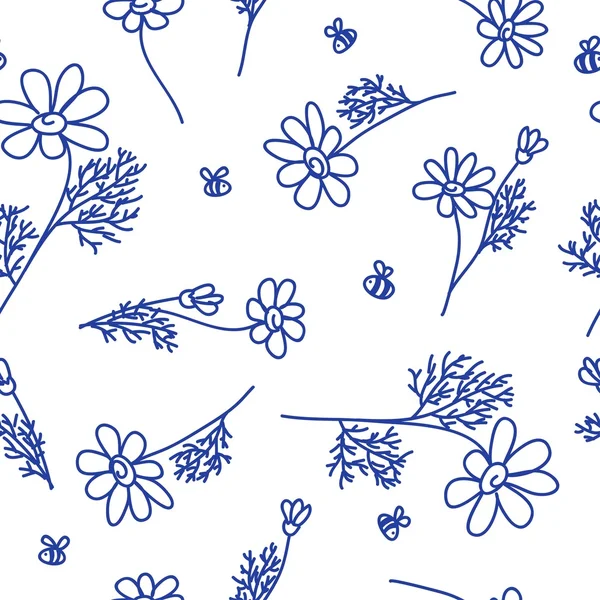 Χαμομήλια, χωρίς ραφή πρότυπο floral διάνυσμα — Διανυσματικό Αρχείο
