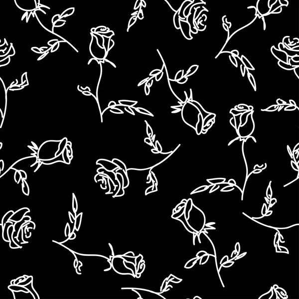 Χωρίς ραφή πρότυπο του χεριού που τριαντάφυλλα. Vector εικονογράφηση — Διανυσματικό Αρχείο