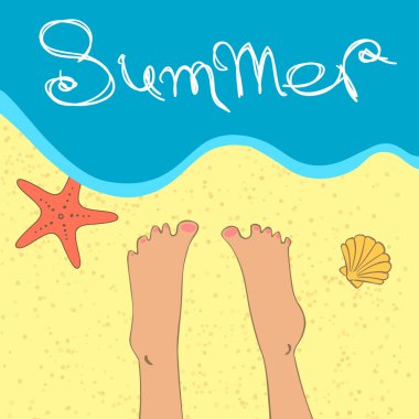 El bacaklar denize yakın çekilmiş.