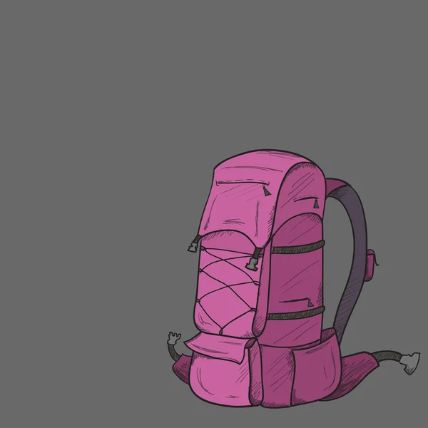 Hand-drawn vector  backpack — Stock Vector