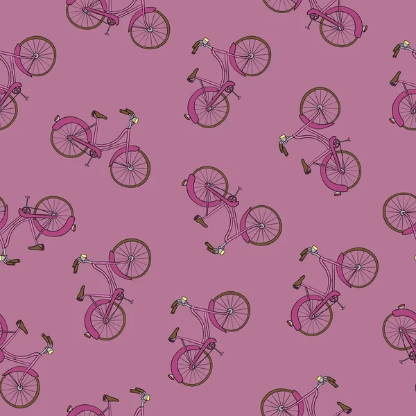 Patrón sin costura de bicicleta dibujada a mano — Vector de stock