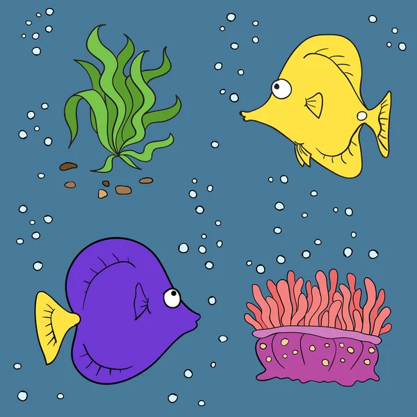 サンゴ礁の魚たちセット — ストックベクタ