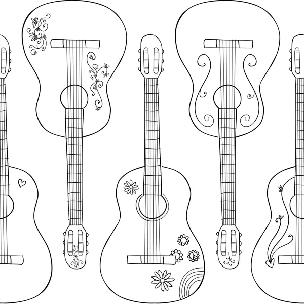 Patrón con gitarras en él — Vector de stock