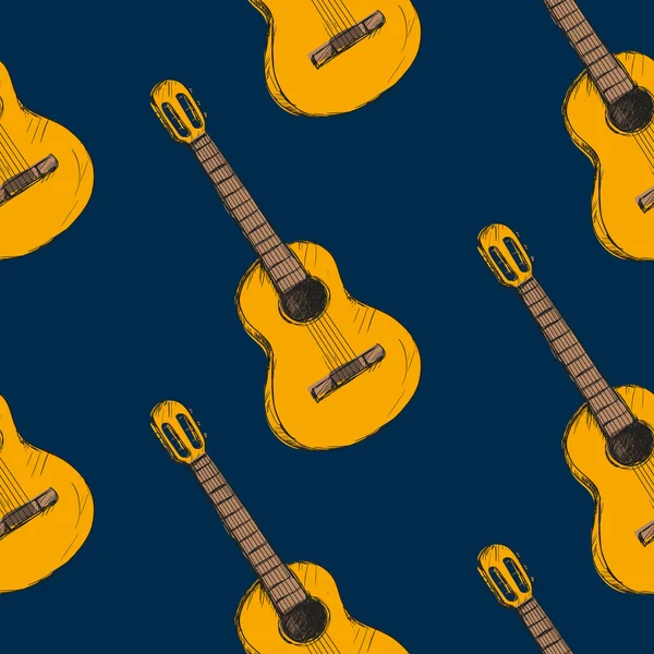 Patrón con gitarras en él — Vector de stock