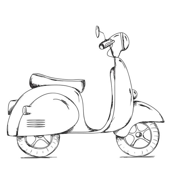 Scooter rétro — Image vectorielle