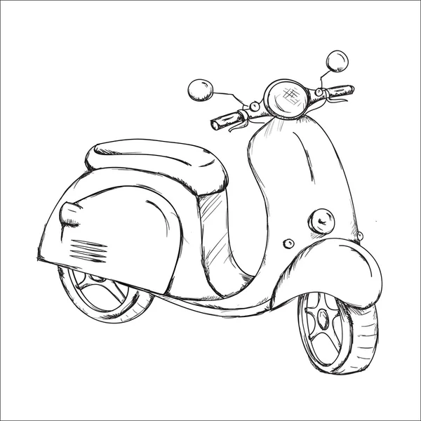 Scooter rétro — Image vectorielle