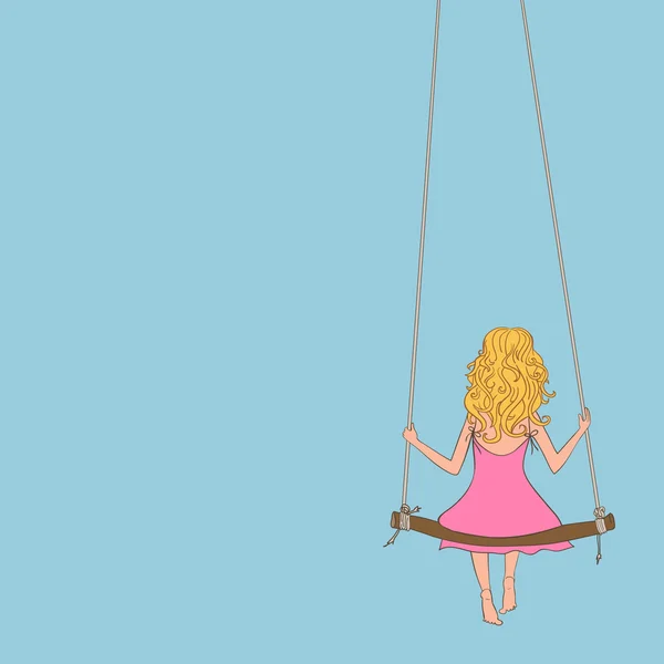 Fille sur swing — Image vectorielle