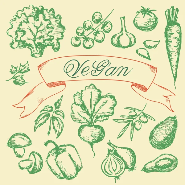 Ensemble de légumes — Image vectorielle