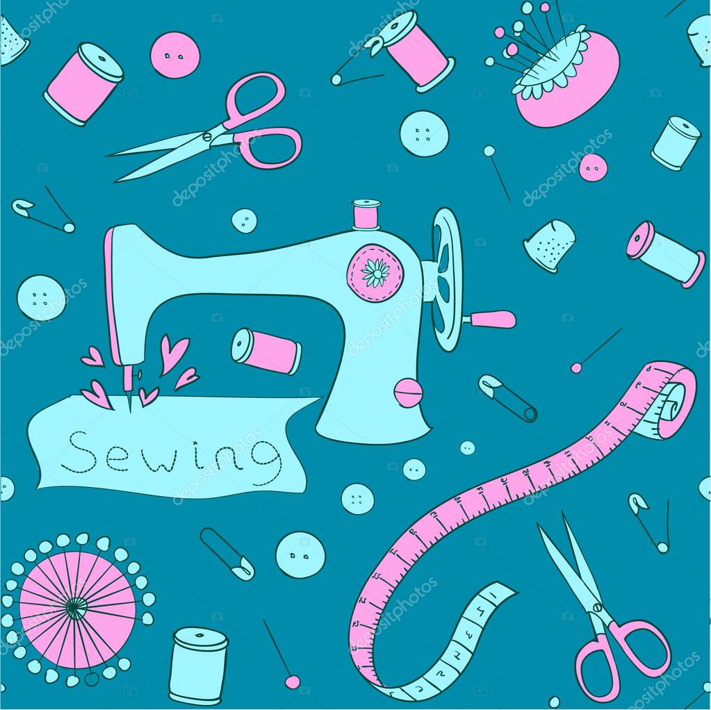 Sewing and needlework background Stock Vector Image by ©Ksuxamuxa