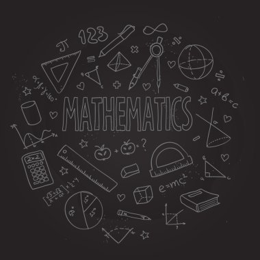 Elle çizilmiş vektör okul hazır, matematik. CN tasarımlarınız için kullanılması.