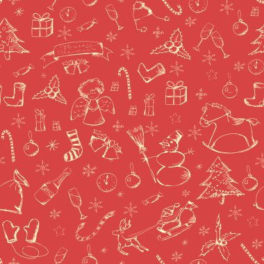 El çizimi Noel pürüzsüz desen