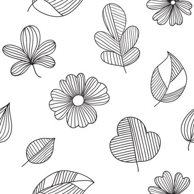 Elle çizilmiş çiçeksiz desen