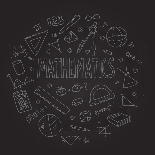 Ręka wektor zestaw, matematyki w szkole. CN jest używane do projektowania. — Wektor stockowy