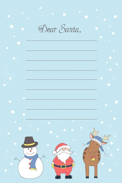手描きの背景の手紙サンタ クロースに — ストックベクタ