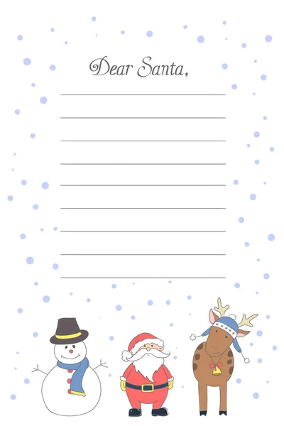 Lettre vectorielle dessinée à la main au Père Noël — Image vectorielle