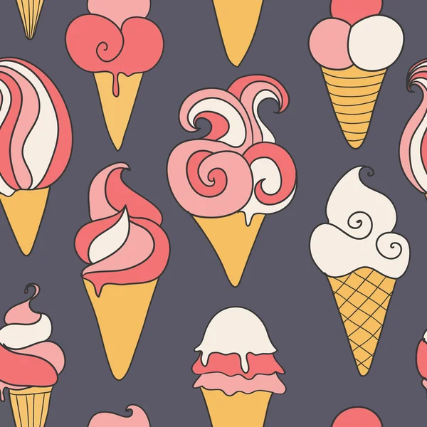 Conjunto de sorvetes desenhados Hend — Vetor de Stock