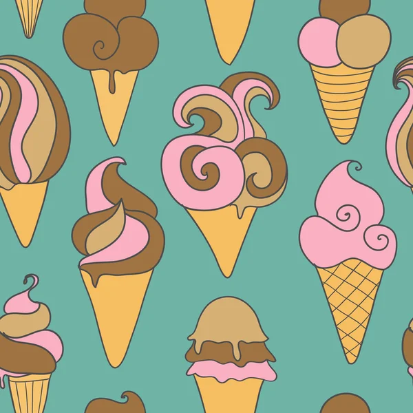 Набор рисованного мороженого — стоковый вектор