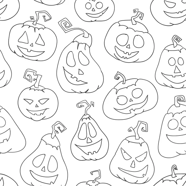 Patrón sin costuras para Halloween con calabazas — Archivo Imágenes Vectoriales