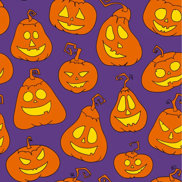 Halloween pumpkins ile Seamless Modeli — Stok Vektör