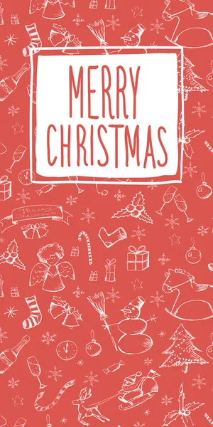 Handgezeichnete Weihnachtspostkarte — Stockvektor