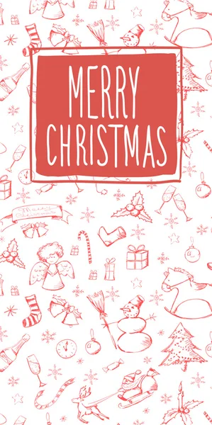 Handgezeichnete Weihnachtspostkarte — Stockvektor