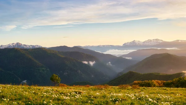 Valle Montagna Durante Alba Bellissimo Paesaggio Naturale Adygea Fai Fai — Foto Stock