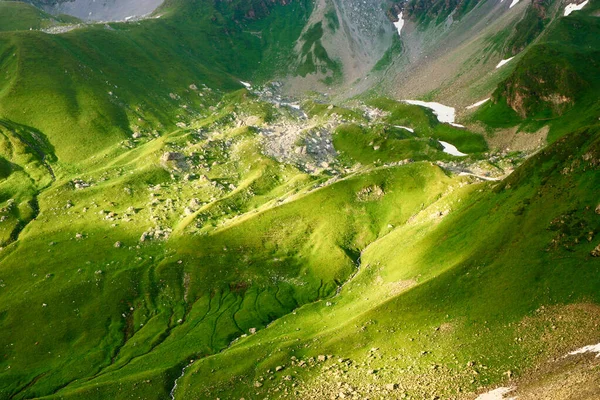 Russia Caucasus Mountains Summer Landscape Velvet Green Meadow Huge Stones — Stock Photo, Image