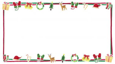 Beyaz arkaplanda Noel çerçeve canlandırması
