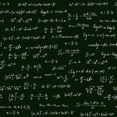 El yazısıyla yazılmış matematiksel formüllerin deseni