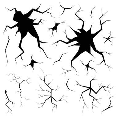 Çatlaklar hazır. Toprakta çatlak, çatlak boya ve hasarlı duvar dokusu..