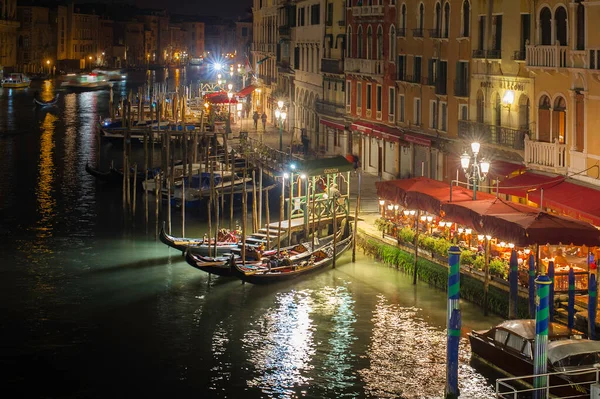 Vista Desde Puente Rialto Hasta Terraplén Del Gran Canal Góndolas — Foto de Stock