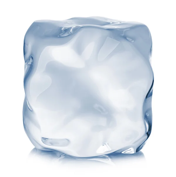 Ice cube detail izolovaných na bílém pozadí. — Stock fotografie