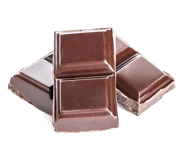 Barre di cioccolato isolate su sfondo bianco . — Foto Stock