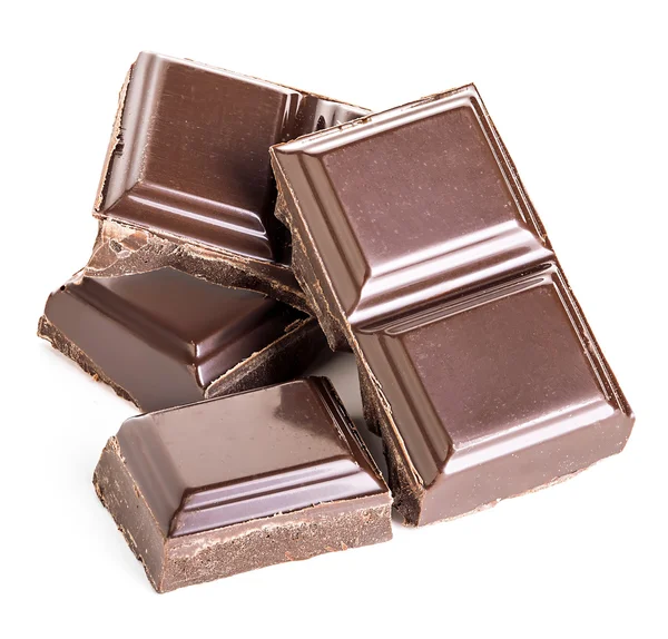 Barras de chocolate aisladas sobre fondo blanco . —  Fotos de Stock