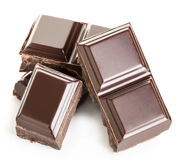 Barras de chocolate aisladas sobre fondo blanco . —  Fotos de Stock