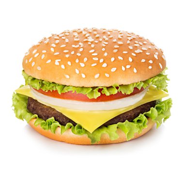 Hamburger beyaz arkaplanda izole