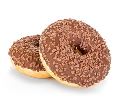 Beyaz bir arka plan üzerinde izole donuts yakın çekim