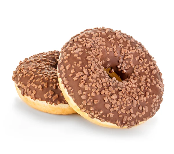 Beyaz bir arka plan üzerinde izole donuts yakın çekim