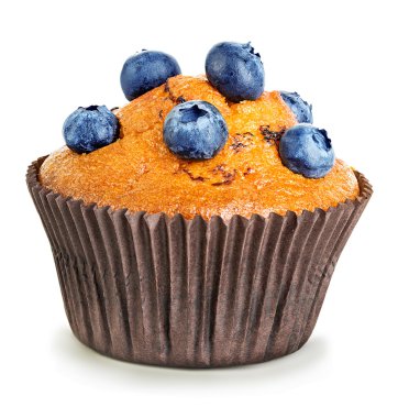 Beyaz bir arka plan üzerinde izole kek yakın çekim