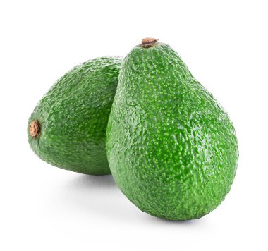 taze avokado üzerine beyaz izole